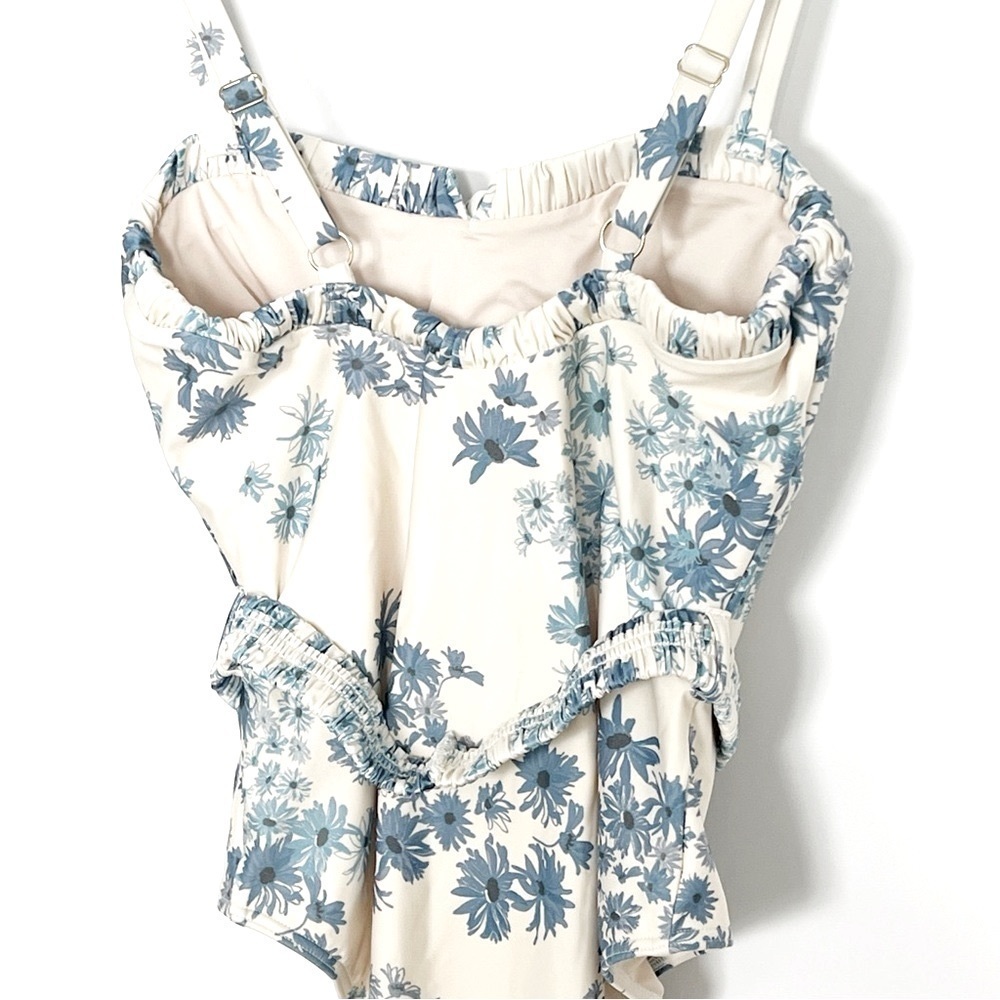 Peony Vacation Ruched Trim One Piece Swimsuit Belted AUS 10 US 6 - Picture 10 of 13
